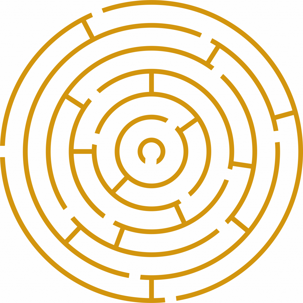 Il s'agit du labyrinthe qui symbolise le logo du web designer Jonathan Heerah dans sa version dorée