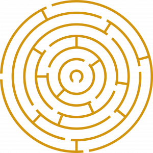 Il s'agit du labyrinthe qui symbolise le logo du web designer Jonathan Heerah dans sa version dorée